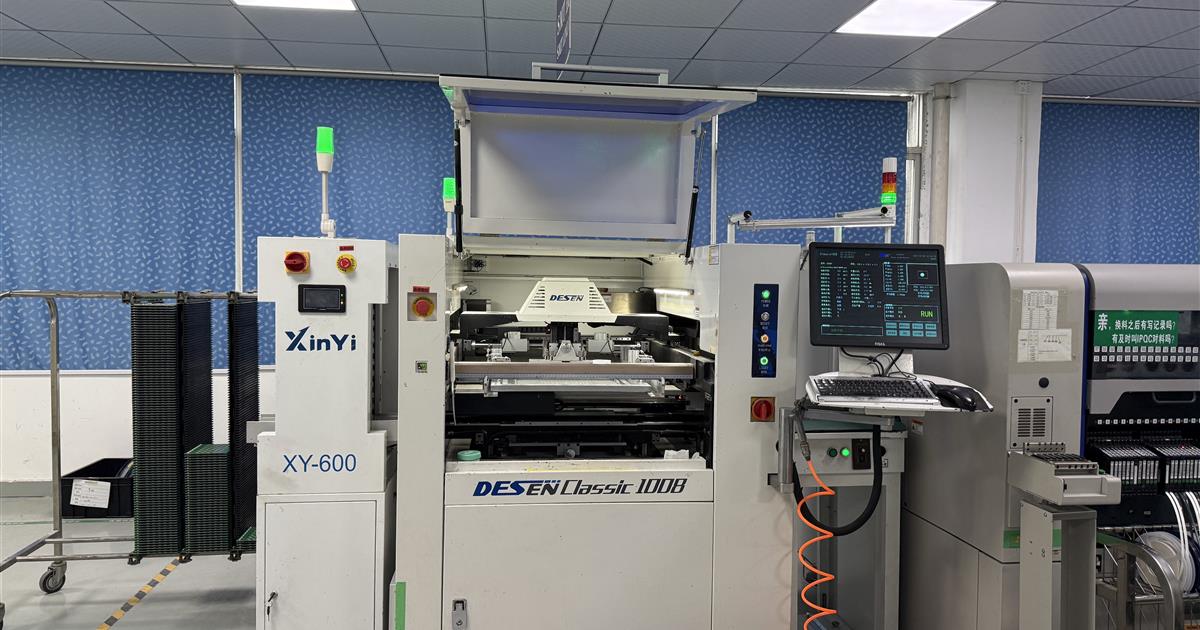 Stencil printing equipment in a PCB assembly factory