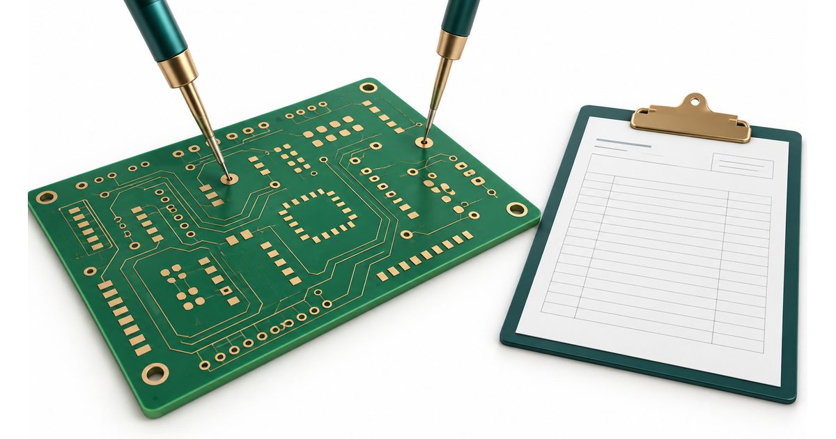 Conceptual PCB electrical test review comparing moving probes and fixture-based contact