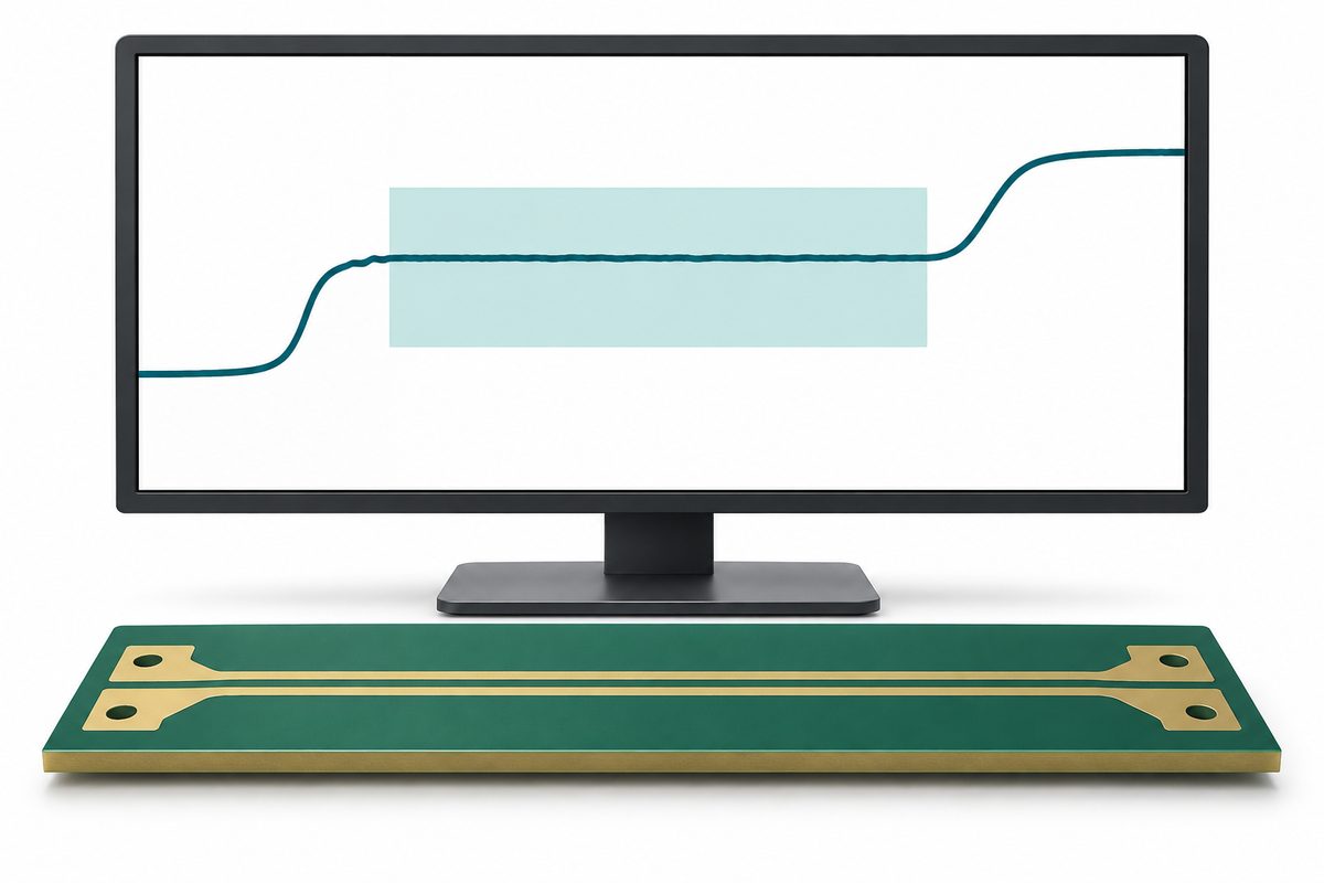 Conceptual TDR display with an interior plateau highlighted between end transitions