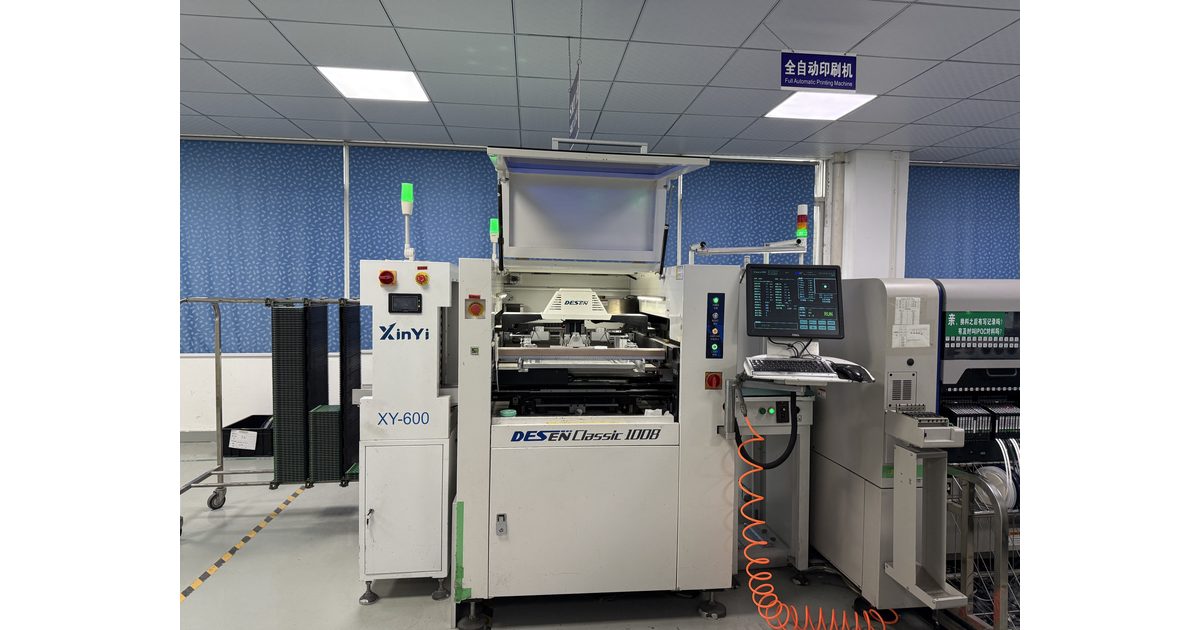 Solder-paste printing equipment on an electronics assembly line